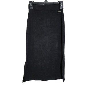 T TAHARI Black Ribbed Skirt XS NWT